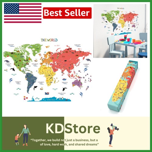Educational colorful world map - educational,