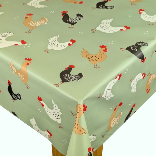 Playful chickens green - chickens, pvc