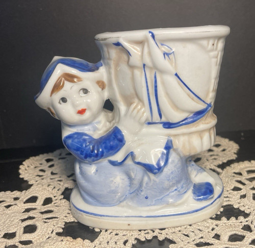 Vtg dutch girl basket - basket, 4"