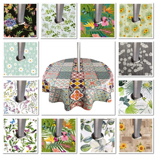 Round 140cm wipe clean garden - clean,